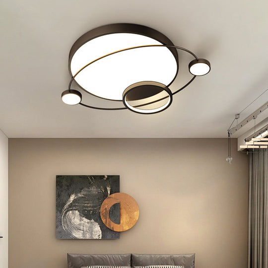 Minimalistic LED Ceiling Lamp for Bedroom with Orbit Shape and Acrylic Material