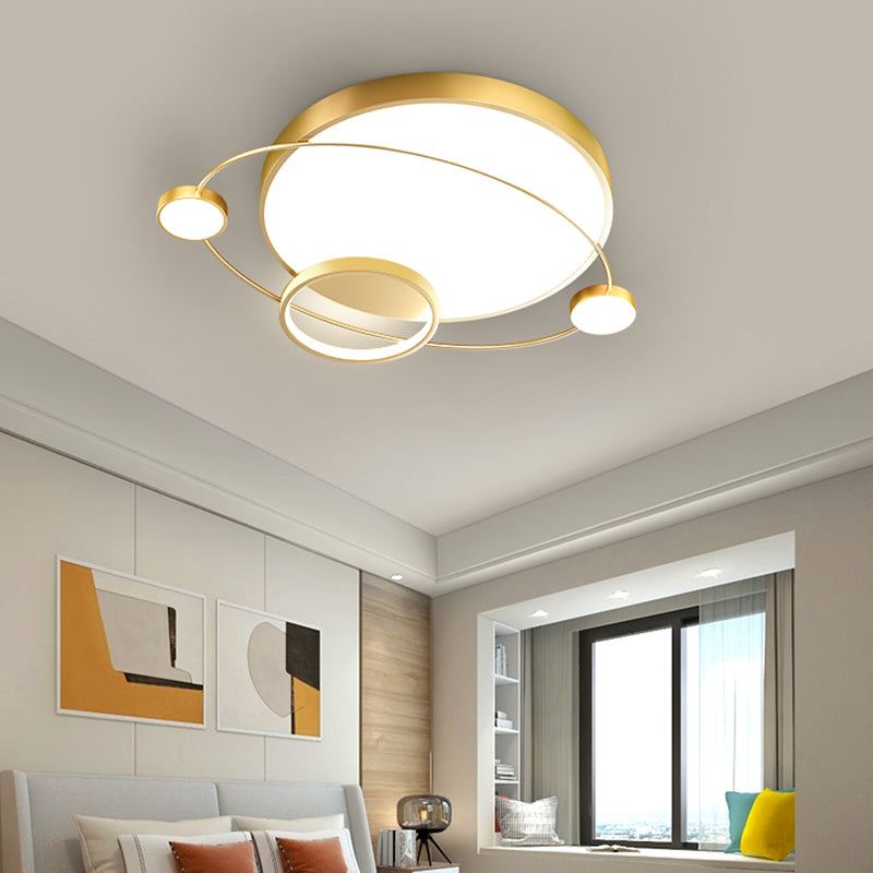 Minimalistic LED Ceiling Lamp for Bedroom with Orbit Shape and Acrylic Material