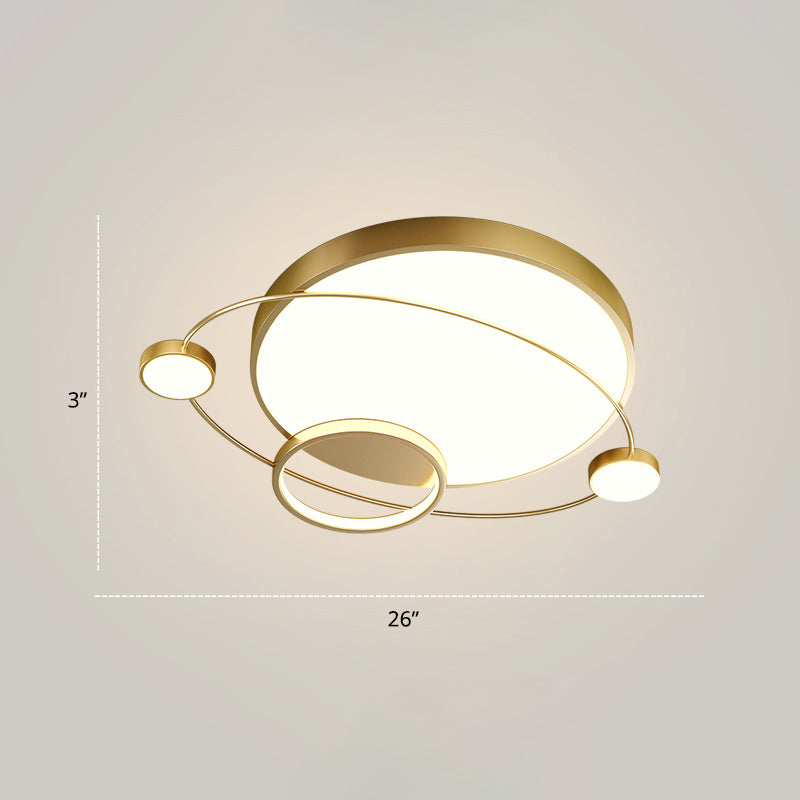 Minimalistic LED Ceiling Lamp for Bedroom with Orbit Shape and Acrylic Material