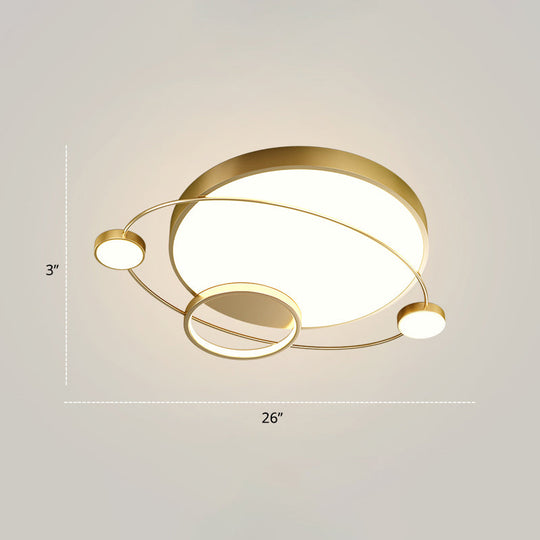 Minimalistic LED Ceiling Lamp for Bedroom with Orbit Shape and Acrylic Material