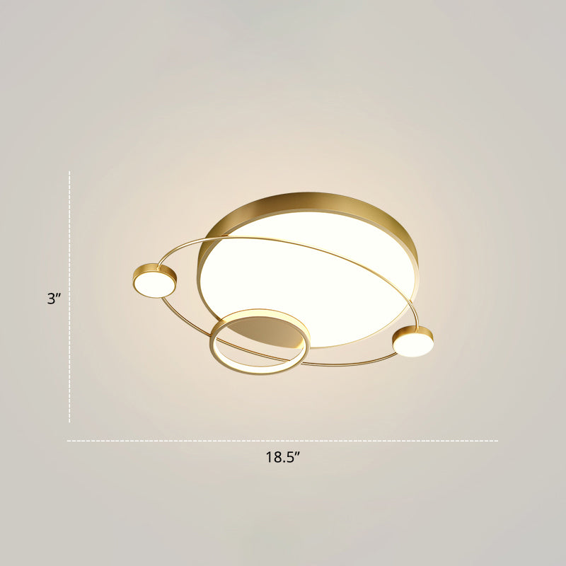 Minimalistic LED Ceiling Lamp for Bedroom with Orbit Shape and Acrylic Material