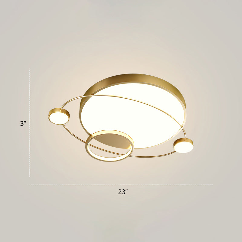 Minimalistic LED Ceiling Lamp for Bedroom with Orbit Shape and Acrylic Material