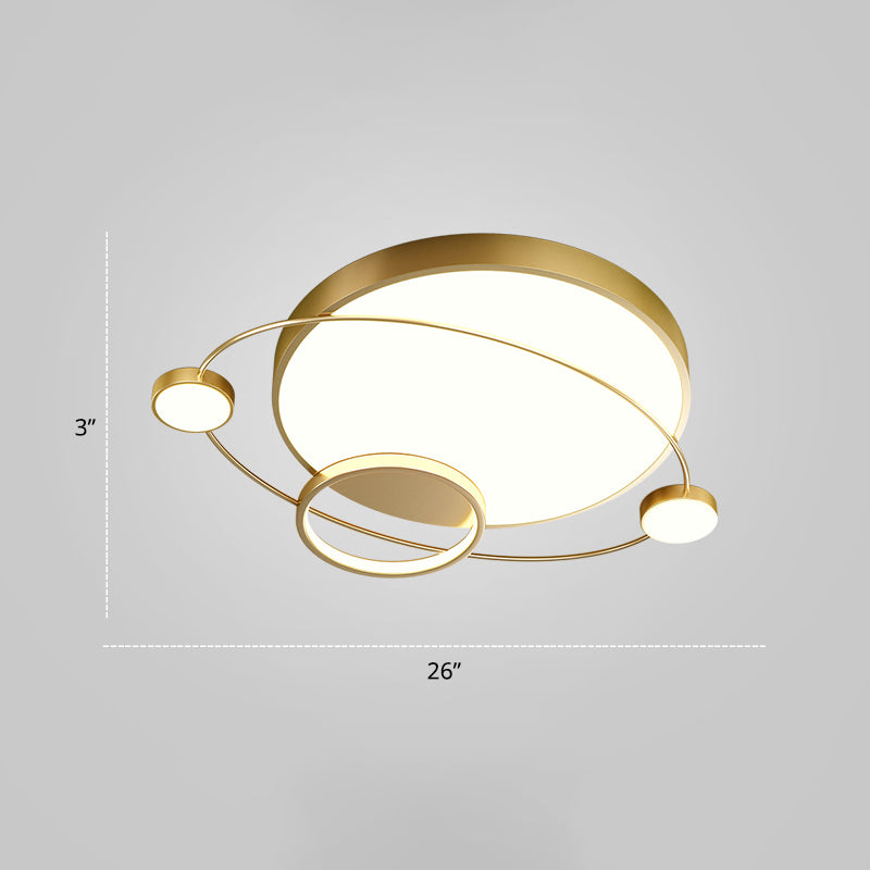 Minimalistic LED Ceiling Lamp for Bedroom with Orbit Shape and Acrylic Material