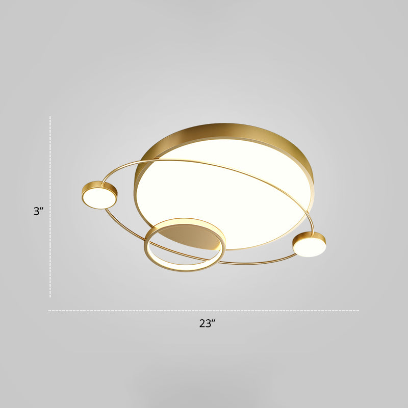 Minimalistic LED Ceiling Lamp for Bedroom with Orbit Shape and Acrylic Material