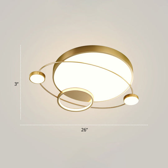 Minimalistic LED Ceiling Lamp for Bedroom with Orbit Shape and Acrylic Material