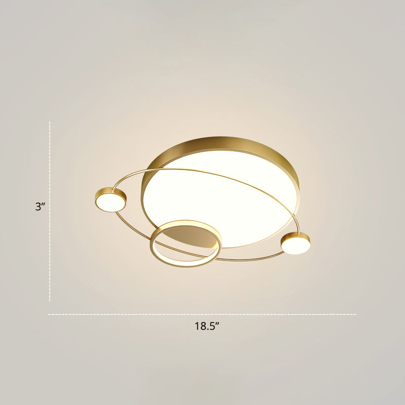 Minimalistic LED Ceiling Lamp for Bedroom with Orbit Shape and Acrylic Material