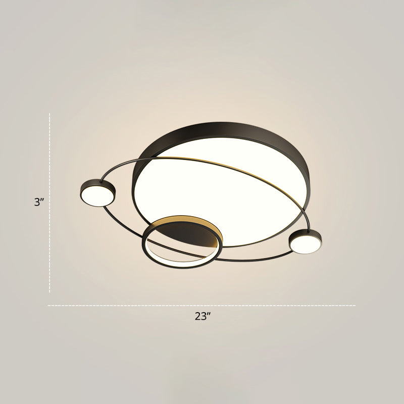 Minimalistic LED Ceiling Lamp for Bedroom with Orbit Shape and Acrylic Material