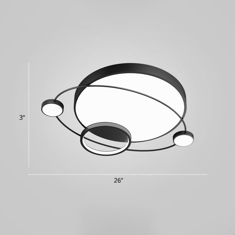 Minimalistic LED Ceiling Lamp for Bedroom with Orbit Shape and Acrylic Material