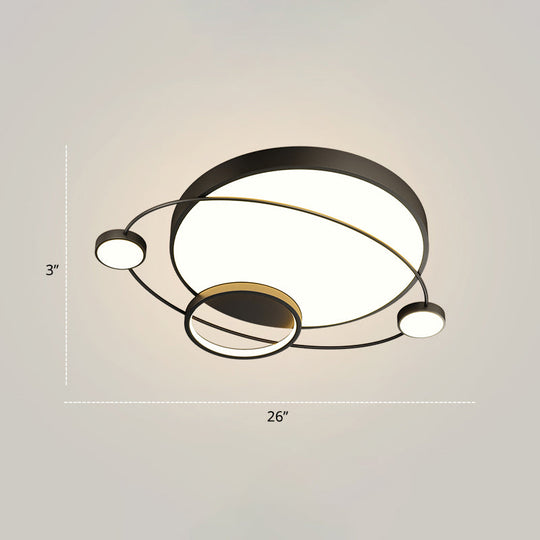 Minimalistic LED Ceiling Lamp for Bedroom with Orbit Shape and Acrylic Material