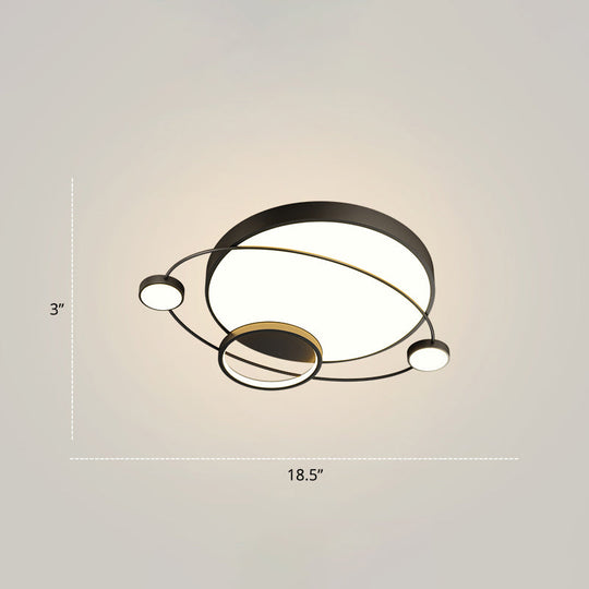 Minimalistic LED Ceiling Lamp for Bedroom with Orbit Shape and Acrylic Material