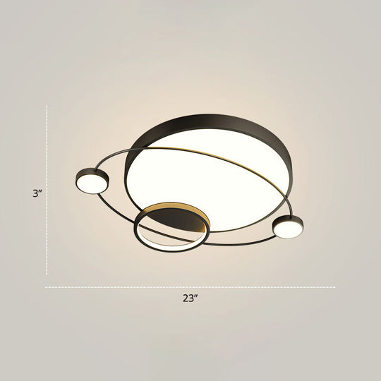 Minimalistic LED Ceiling Lamp for Bedroom with Orbit Shape and Acrylic Material