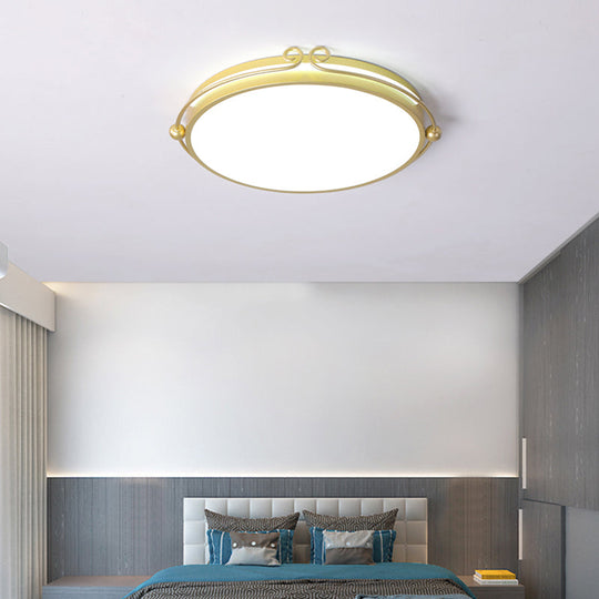 Gold Cartoon LED Flush Mount Ceiling Light Fixture for Bedroom - Acrylic Material