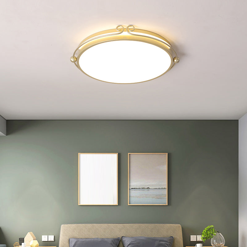 Gold Cartoon LED Flush Mount Ceiling Light Fixture for Bedroom - Acrylic Material