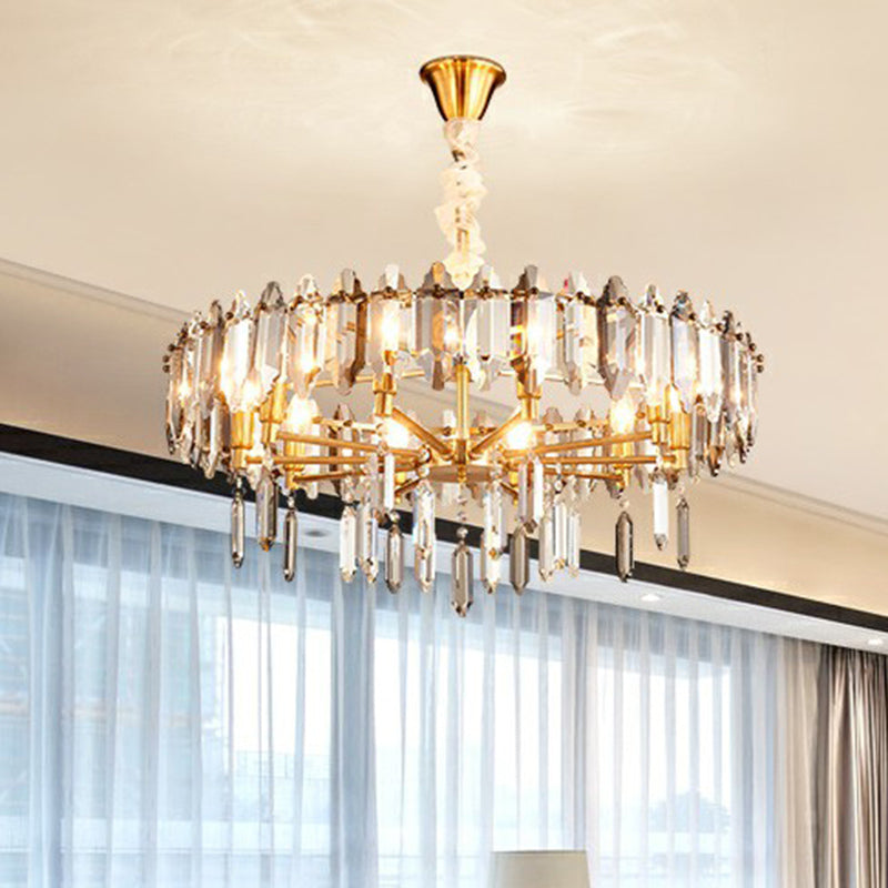 Postmodern Crystal Pendant Chandelier For Living Room Loop Clear Shade