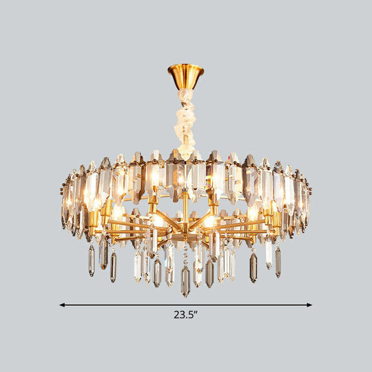 Postmodern Crystal Pendant Chandelier For Living Room Loop Clear Shade 8 /