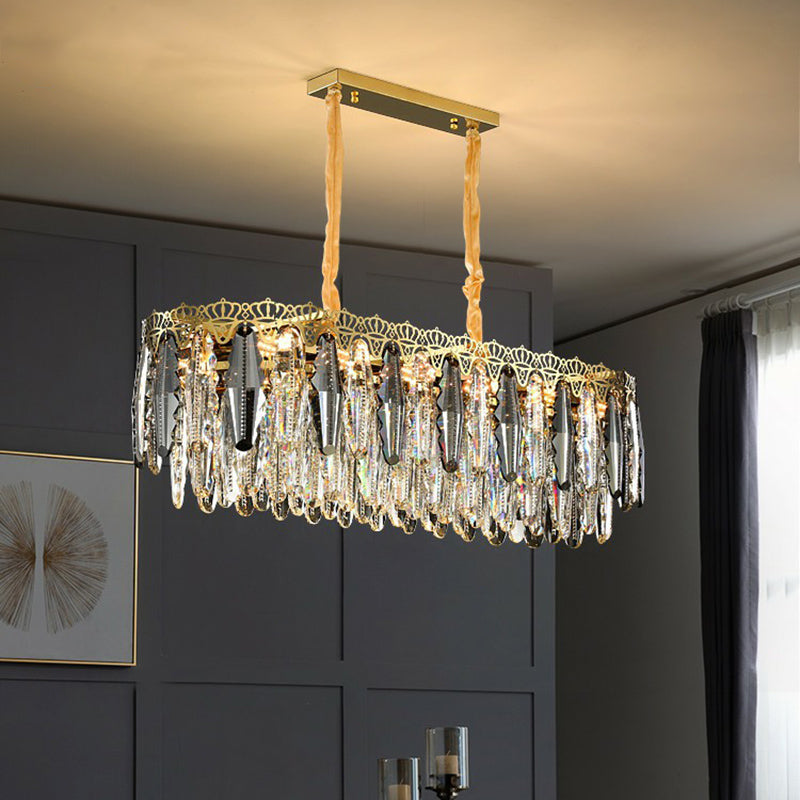 Crystal Leaf Pendant Light: Minimalist Chandelier For Bedroom Decor 10 / Clear