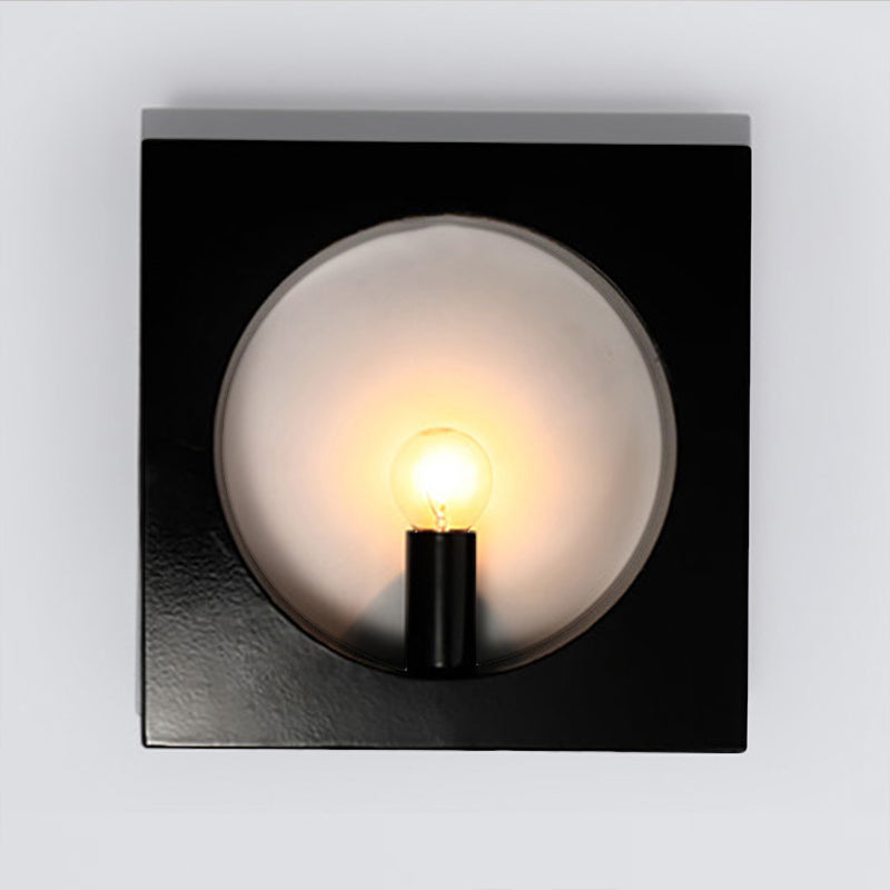 Modern Square Wall Mounted Bedside Light In Black/White - Single Design Black