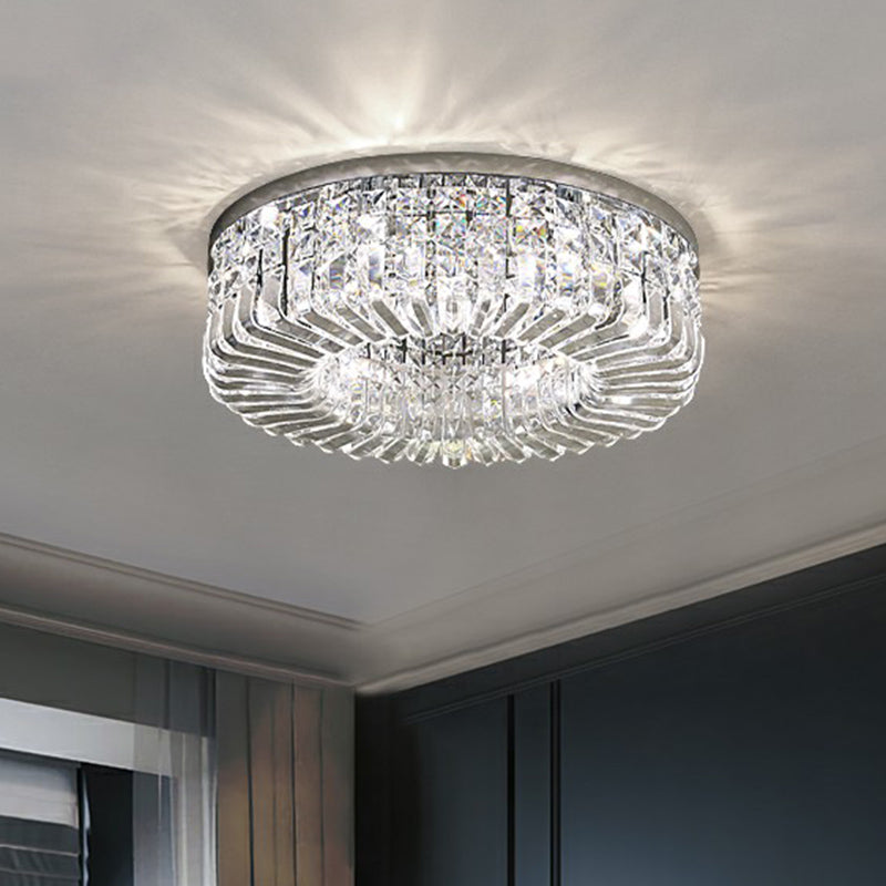 Minimalist Flush Light: Crystal Shade Bedroom Ceiling Lamp