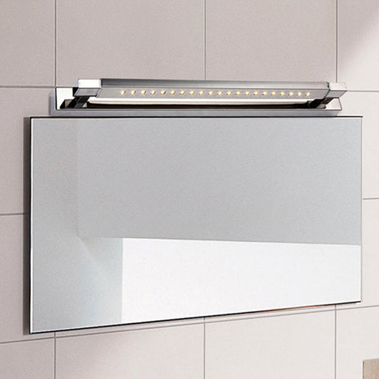 Modern Rotatable Stainless Steel Led Vanity Sconce Light - 18.5/24 Chrome Warm/White Lighting