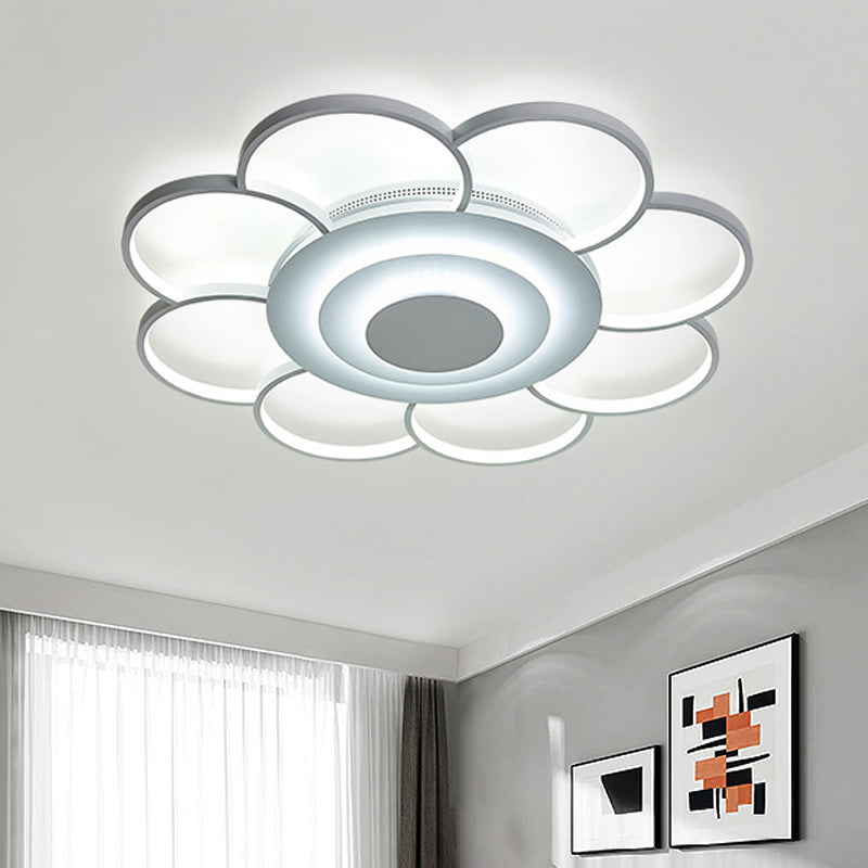 31.5"/39" Flower Flushmount Acrylic LED White Ceiling Light in Warm/White/Natural Light - Simple & Wide