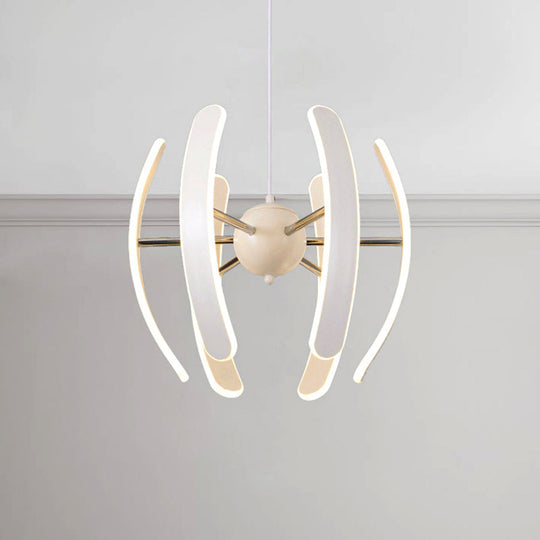 White Globe Pendant Chandelier - Postmodern Acrylic 1 Light Integrated Led