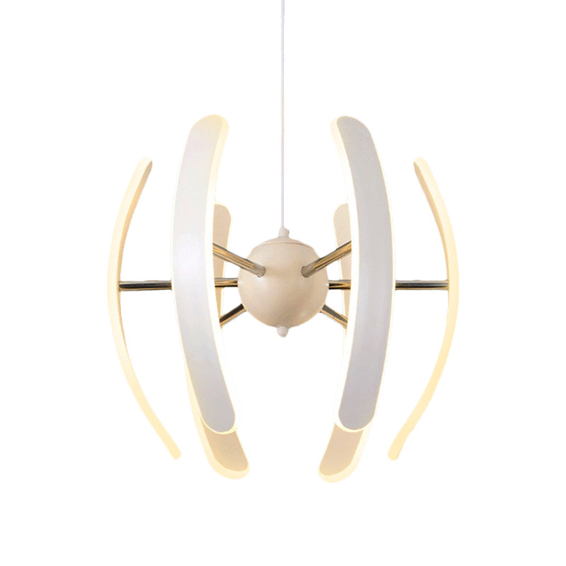 White Globe Pendant Chandelier - Postmodern Acrylic 1 Light Integrated Led