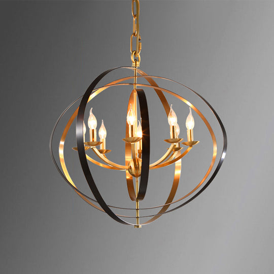 Classic Gold Pendant Chandelier - 8-Light Metal Hanging Light For Living Room