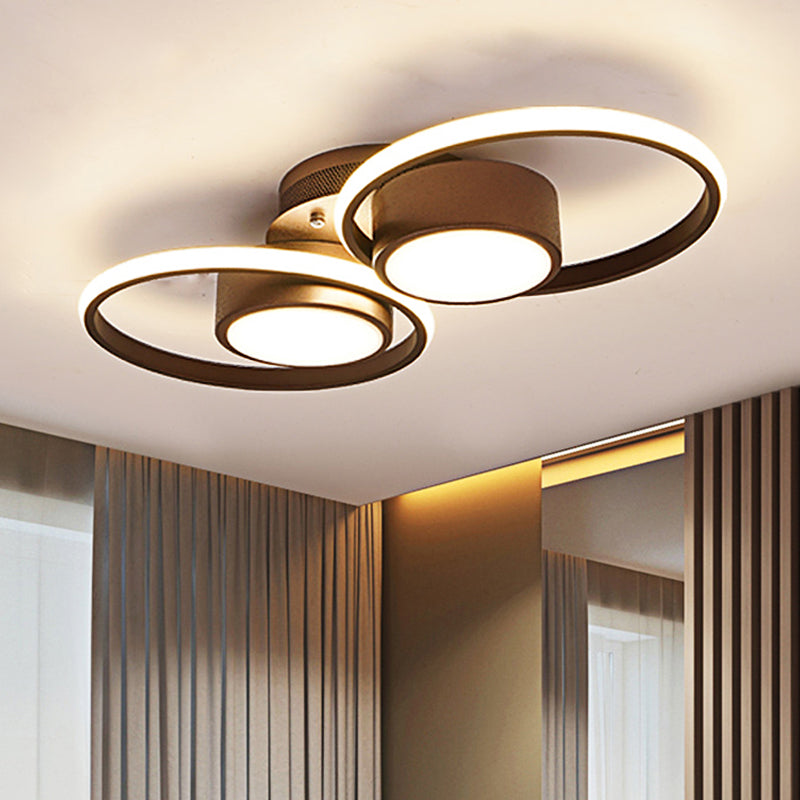 Contemporary Led Ceiling Light With Acrylic Shade Available In Warm/White - 2/4/6 Lights Flush Mount