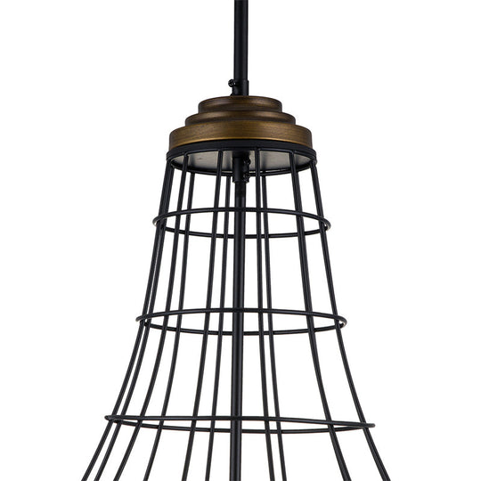 Traditional Metal Candle Chandelier - 3-Light Pendant Light With Cage For Living Room