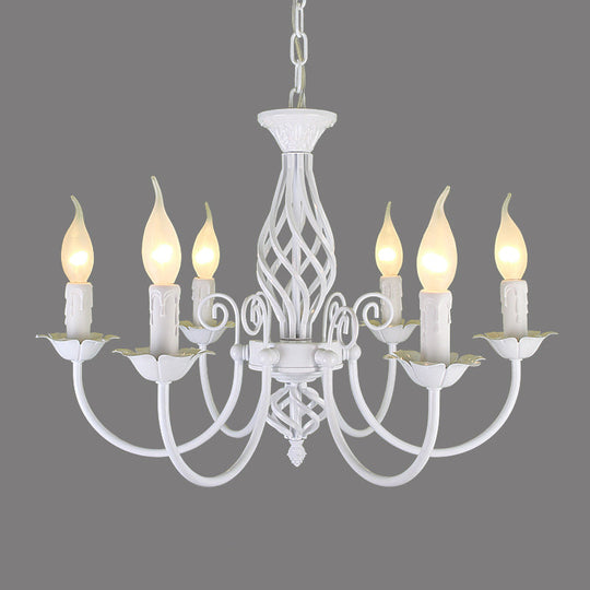 Traditional Metal Chandelier Lamp With Swooping Arms - 3/4/5 Lights Black/White Perfect For Living