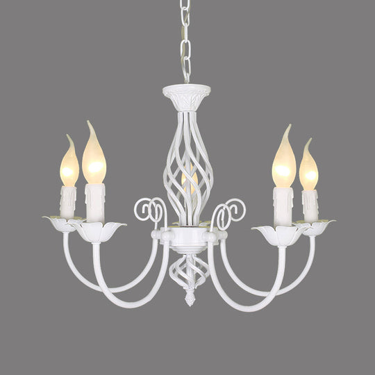 Traditional Metal Chandelier Lamp With Swooping Arms - 3/4/5 Lights Black/White Perfect For Living