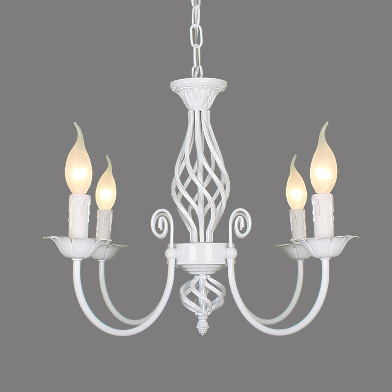 Traditional Metal Chandelier Lamp With Swooping Arms - 3/4/5 Lights Black/White Perfect For Living