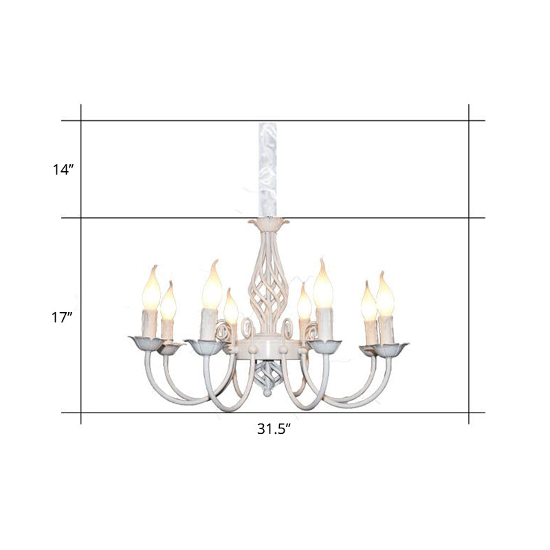 Traditional Metal Chandelier Lamp With Swooping Arms - 3/4/5 Lights Black/White Perfect For Living