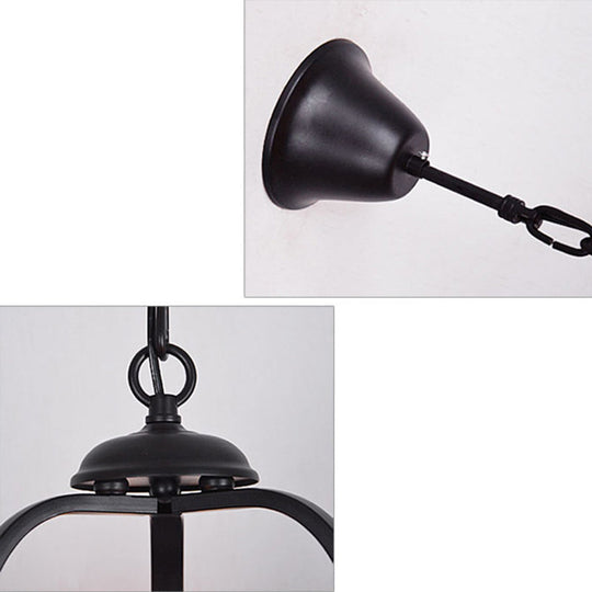 Swirled Black Arm Pendant Chandelier - Classic Metal Design With 3/5/6 Lights For Living Room