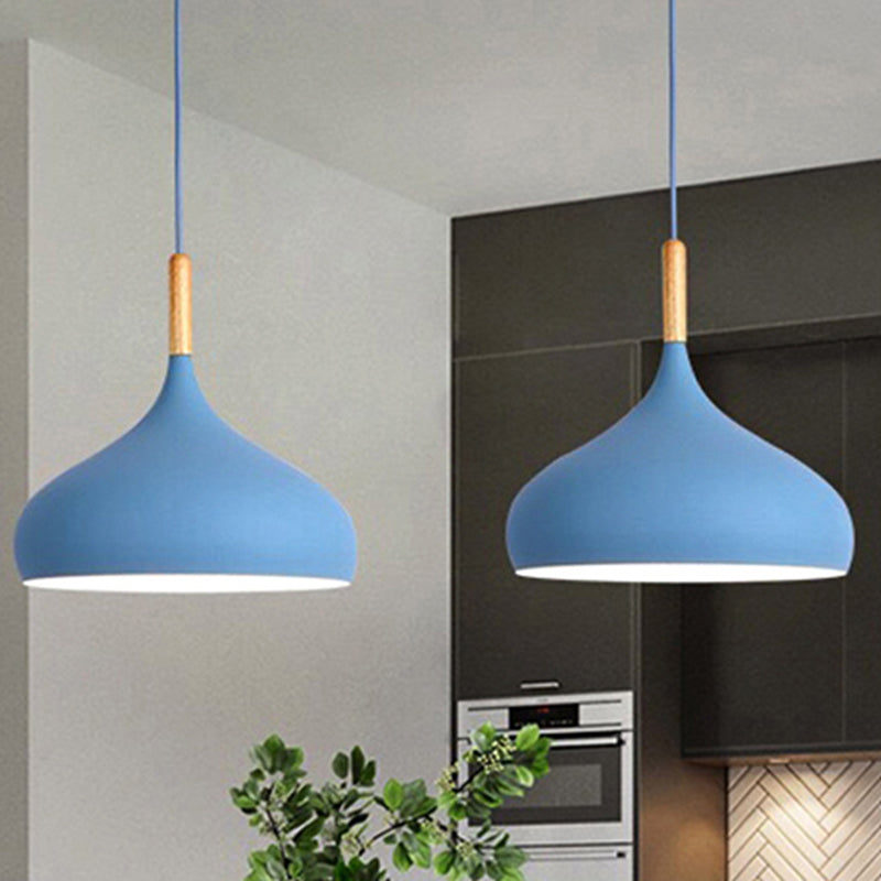 Aluminum Onion Pendant Lamp W/ 1 Light - Perfect For Meeting Rooms And Suspended Macaron Style