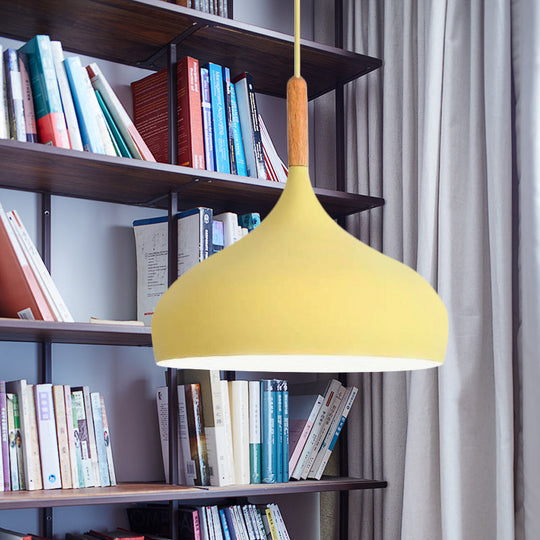 Aluminum Onion Pendant Lamp W/ 1 Light - Perfect For Meeting Rooms And Suspended Macaron Style