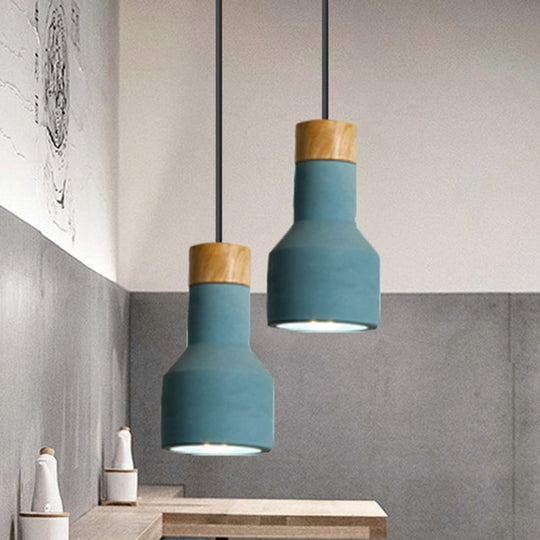 Nordic Ceiling Pendant Torch Shape Cement Light - Stylish One Hanging Fixture For Bedroom And Hotel