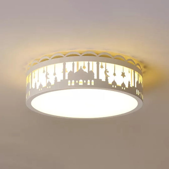 Castle Metal Flush Ceiling Light - Modern Style Lamp for Kids Bedroom