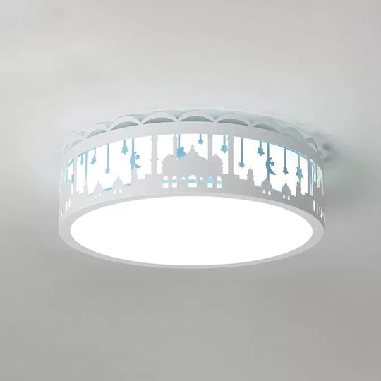 Castle Metal Flush Ceiling Light - Modern Style Lamp for Kids Bedroom