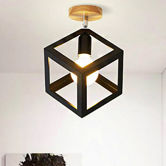 Modern Rotatable Ceiling Mount Light - Metallic Black/White - for Foyer and Stair