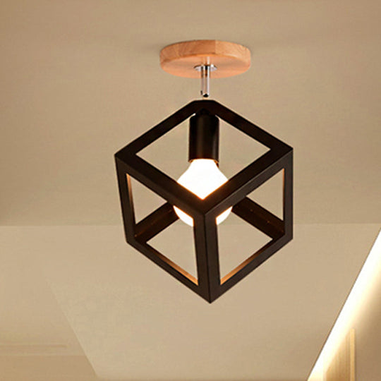 Modern Rotatable Ceiling Mount Light - Metallic Black/White - for Foyer and Stair