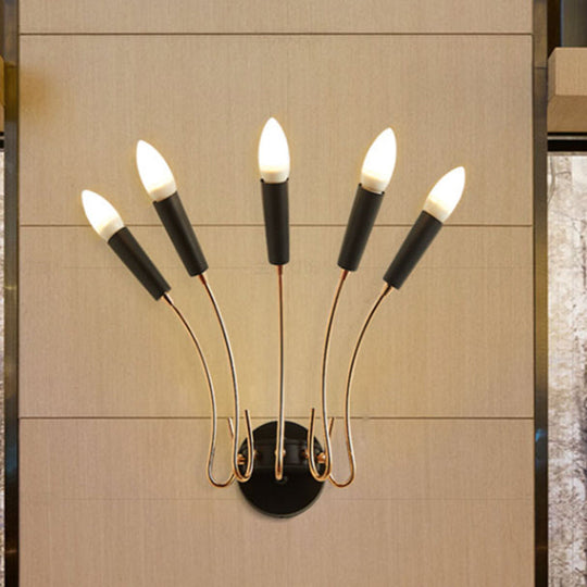 Rocket Wall Lamp - Contemporary Metal Sconce With 5 Lights For Living Room Gold