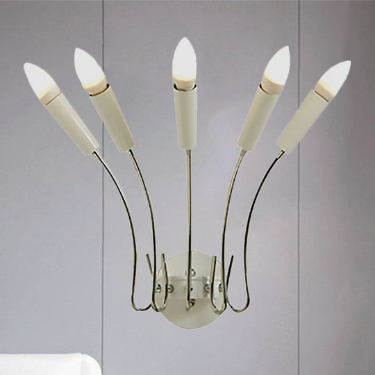 Rocket Wall Lamp - Contemporary Metal Sconce With 5 Lights For Living Room Chrome