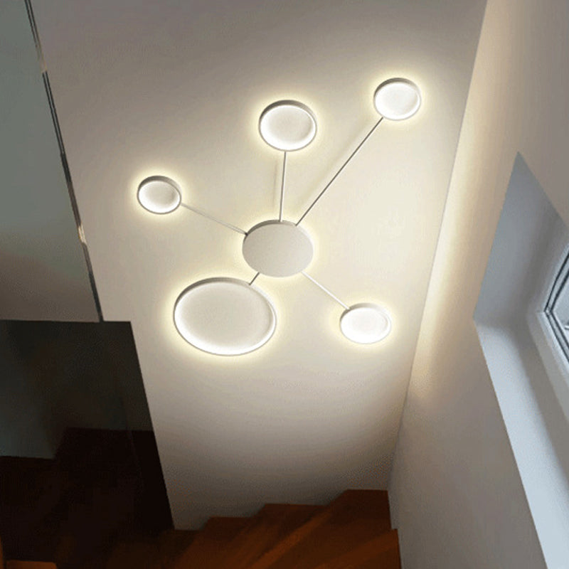 Modern Spoke Design Led Flush Mount Acrylic Ceiling Light In Black/White Warm/White Illumination