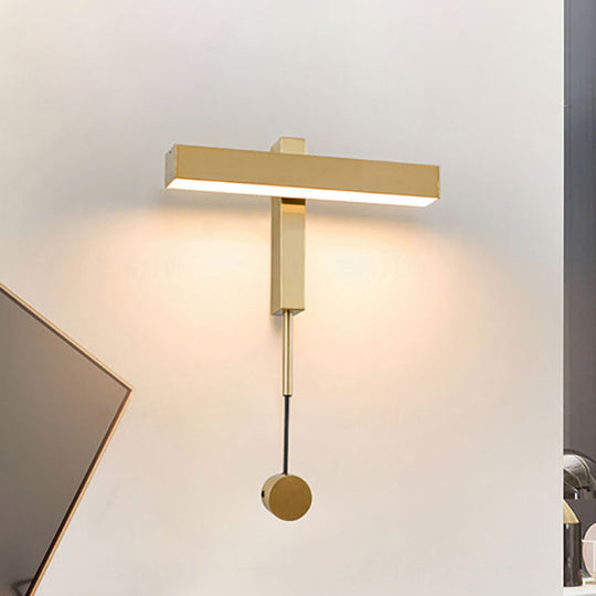 Contemporary Metal Led Rotatable Wall Sconce - Warm Light Lamp Gold / 8