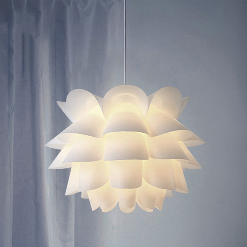 White Lotus Hanging Ceiling Lamp - Modern Acrylic Pendant Light (15"/18"/20.5" Wide)