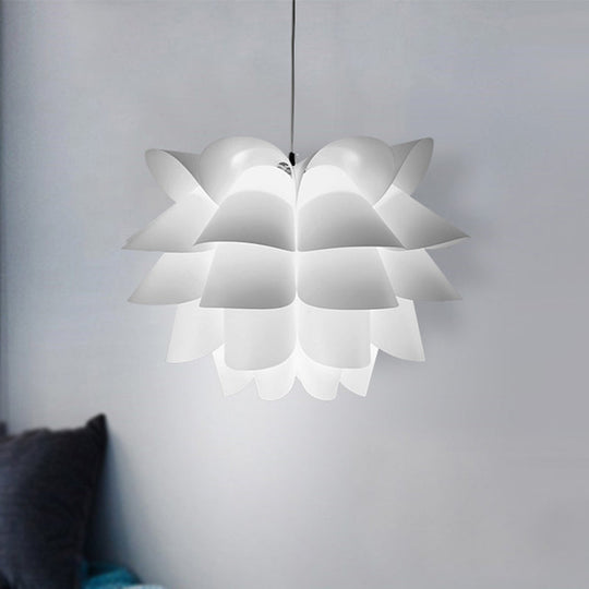 White Lotus Hanging Ceiling Lamp - Modern Acrylic Pendant Light (15"/18"/20.5" Wide)