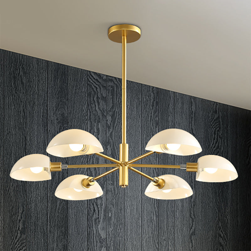 Nordic Style 1/2 Tiers Chandelier With Spoon Shade - Metal Ceiling Light (4/6/8 Lights) Black/Gold