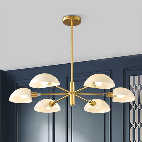 Nordic Style 1/2 Tiers Chandelier With Spoon Shade - Metal Ceiling Light (4/6/8 Lights) Black/Gold