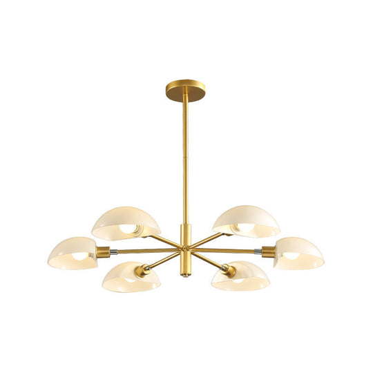 Nordic Style 1/2 Tiers Chandelier With Spoon Shade - Metal Ceiling Light (4/6/8 Lights) Black/Gold